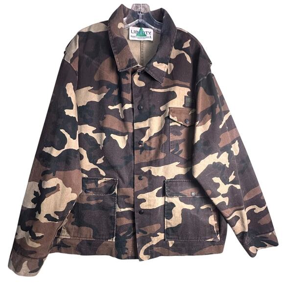 Vtg Liberty Real Tree Camo Chore Style Jacket Sz 3X Military Hunting Utility EUC - Picture 3 of 16